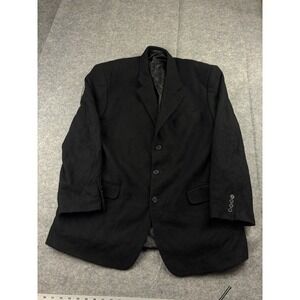 Andre Cossata Italy Black 100% CAMEL HAIR Sport Coat Suit Jacket Blazer Mens 44R